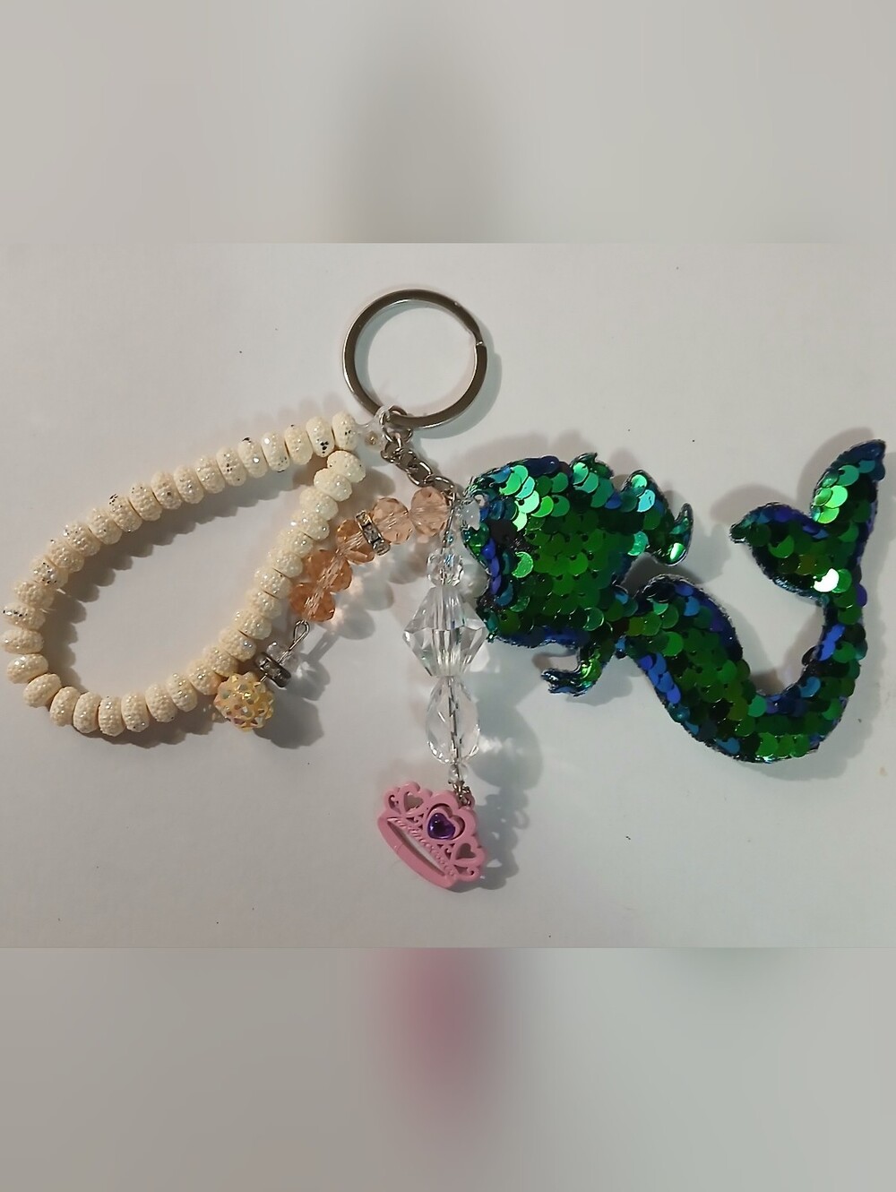 Mermaid Beaded Sequin Handmade Bag Charm Jewelry Keychain